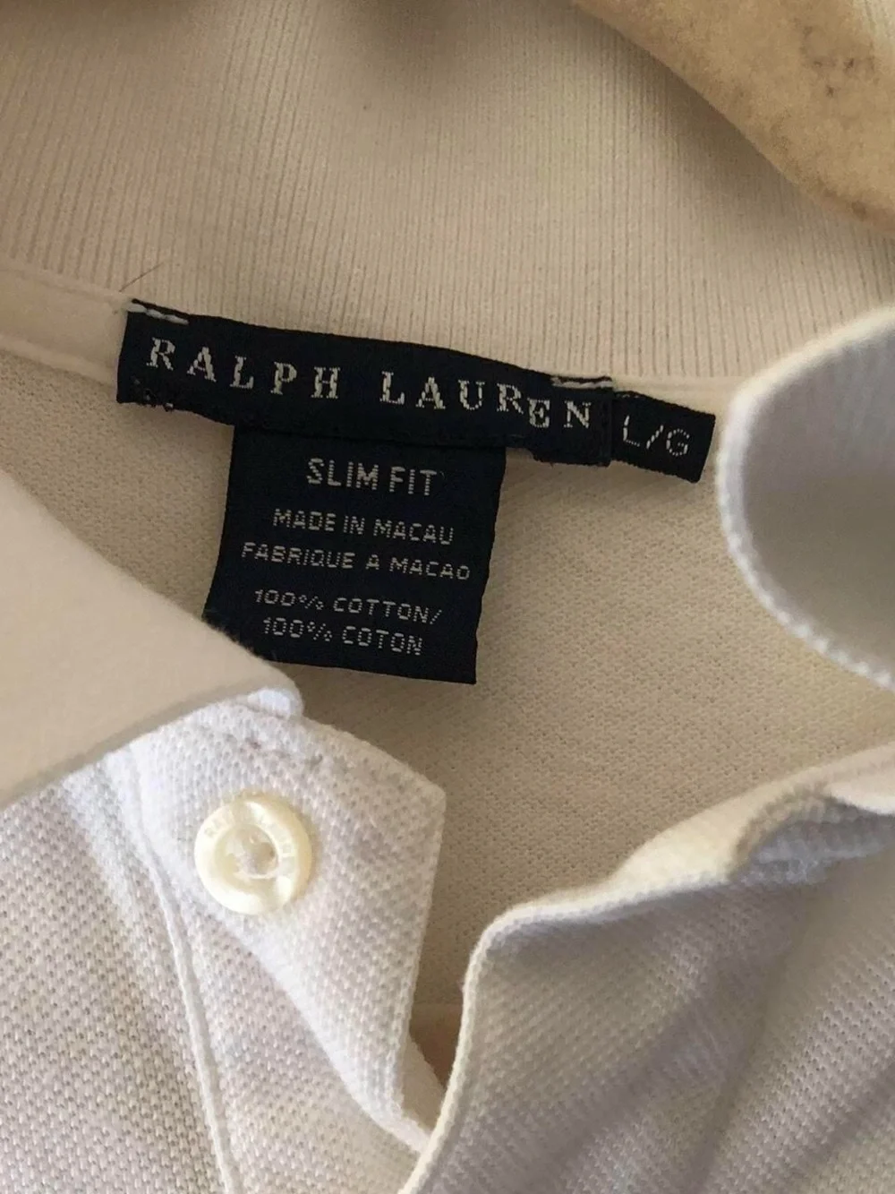 Ralph Lauren White Polo with Navy Pony Logo